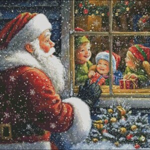Gifts From Santa 2 - Kat kruissteekpatronen - Afdrukbare tabel in pdf-formaat Handwerken Borduren Knutselen DIY DMC-kleur
