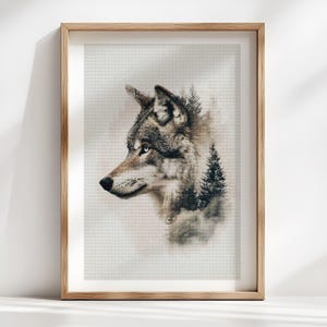 Abstract Wolf 2 | Counted Cross Stitch Pattern: Needlework Embroidery (PDF)
