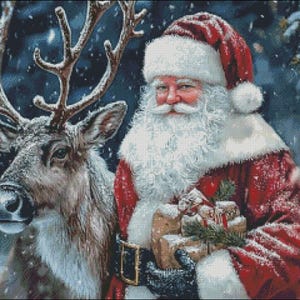 Arctic Santa Claus 21 - Getelde kruissteekpatronen - Afdrukbare tabel in pdf-formaat Handwerken Borduren Knutselen DIY DMC-kleur