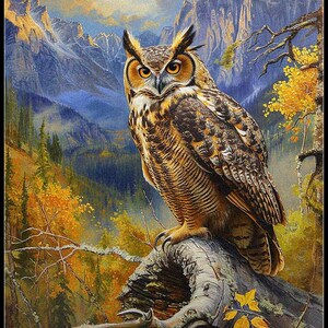 Wisdom in Mountain - Kreuzstichmuster - Druckbare Tabelle PDF-Format Handarbeit Stickerei Handwerk DIY DMC color