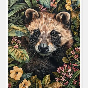 Wolverine gezicht bloemen 2 - getelde kruissteekpatronen - afdrukbare grafiek pdf-formaat handwerken borduren ambachten DIY DMC kleur