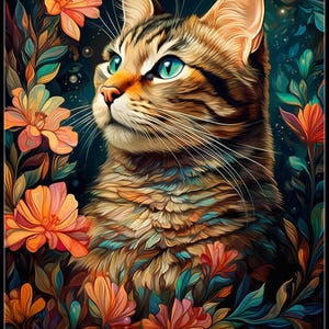 A Happy Cat - getelde kruissteekpatronen - afdrukbare tabel in pdf-formaat handwerken borduren knutselen DIY DMC kleur