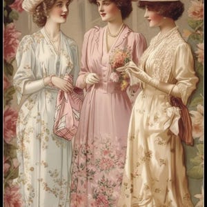 Retro Glamour Trio - getelde kruissteekpatronen - afdrukbare grafiek pdf-formaat handwerken borduren ambachten DIY DMC kleur