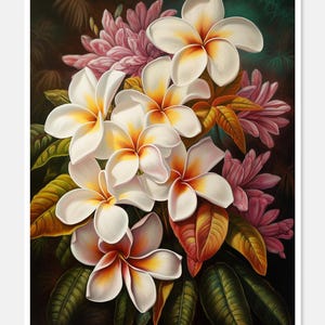 Plumerias 1 - bloemen kruissteekpatronen - afdrukbare grafiek pdf-formaat handwerken borduren ambachten DIY DMC kleur