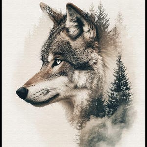 Abstracte wolf 2 - getelde kruissteekpatronen - afdrukbare grafiek pdf-formaat handwerken borduren ambachten DIY DMC kleur