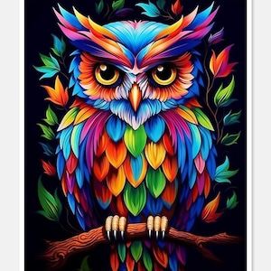 Decor Uil 3 - Getelde kruissteekpatronen - Afdrukbare tabel in pdf-formaat Handwerken Borduren Knutselen DHZ DMC-kleur