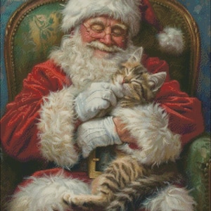 Kerstman 74 - getelde kruissteekpatronen - afdrukbare tabel in pdf-formaat handwerken borduren knutselen doe-het-zelf DMC-kleur