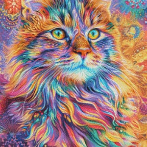 Abstracte kat 3 - getelde kruissteekpatronen - afdrukbare grafiek pdf-formaat handwerken borduren ambachten DIY DMC kleur