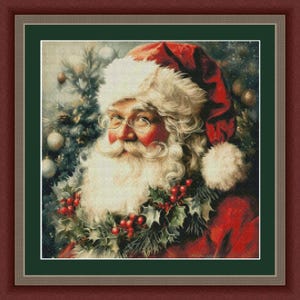 Kerstman kruissteekpatronen - kerstman 69 - afdrukbare grafiek pdf-formaat handwerken borduren ambachten dmc kleur