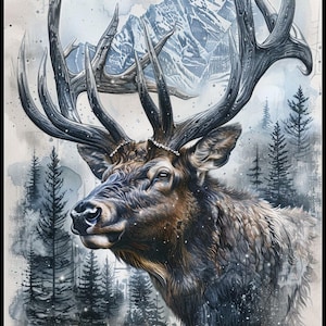 Abstracte stier eland - getelde kruissteekpatronen - afdrukbare grafiek pdf-formaat handwerken borduren ambachten DIY DMC kleur