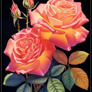 Rosa Bracteata - getelde kruissteekpatronen - afdrukbare grafiek pdf-formaat handwerken borduren ambachten DIY DMC kleur