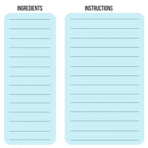 Customizable Digital Download Recipe Card