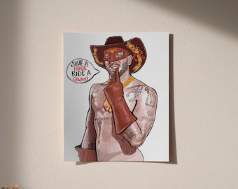 Orville Peck Rette ein Pferd, reite einen Cowboy! - Matte Vertikale Poster (Original Design)