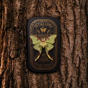 Luna Moth - Actias Luna - Educational Insect Enamel Collector Pin