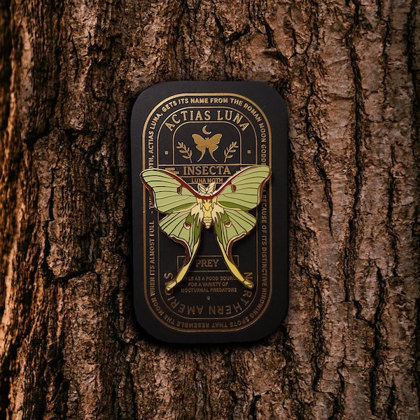 Luna Moth - Actias Luna - Educational Insect Enamel Collector Pin