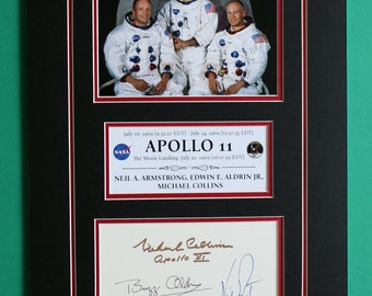 APOLO 11 AUTÓGRAFOS exhibición artística Neil Armstrong Buzz Aldrin Michael Collins ver. 2
