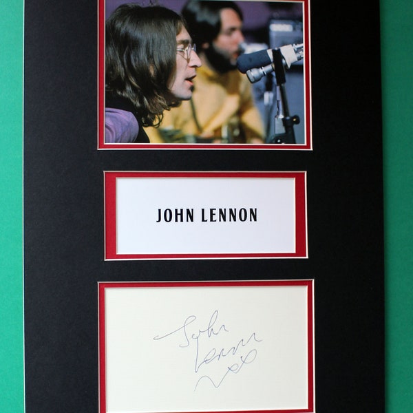 JOHN LENNON AUTOGRAPH artistic display the Beatles