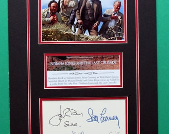 INDIANA JONES and the Last Crusade AUTOGRAPHS artistic display