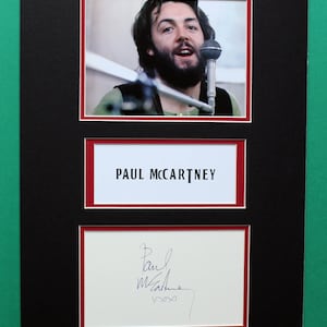 PAUL McCARTNEY AUTOGRAPH artistic double mat display the Beatles