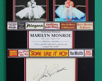 MARILYN MONROE AUTOGRAPH artistic display Blonde Bombshell