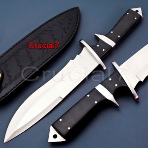 15&quot; Handmade D2 Steel Hunting Bowie Knife with Micarta Handle Birthday Anniversary Wedding Christmas Personalized Gift For Him made in USA