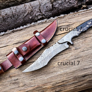 13&quot; Handmade Damascus Steel Hunting Vintage Bowie Knife with Wood Handle Birthday, anniversary, Wedding, Christmas Gift For Him C-34