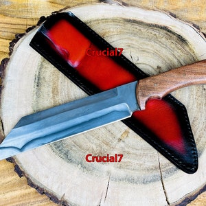 Handmade Carbon Steel Hunting Bowie Knife with Rose Wood Handle Personalized, Christmas, Wedding, Birthday, Anniversary Gift For Him C-24