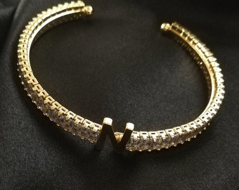 Gorgeous Gold Bracelet and Earring Set - Tennis Style Bracelet, Gift for Her