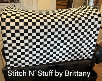 Black and White checkered Canopy for  Wonderfold Wagon, Rainbow Baby, Joymor Wagon