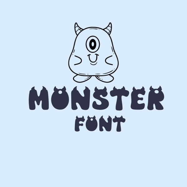 Monster-Halloween Fonts,Cute Fonts,Ghost fonts,Digital fonst,OTF fonts,TTF Fonts,Procreate fonts,Decorative fonts,Display fonts,Groovy Font
