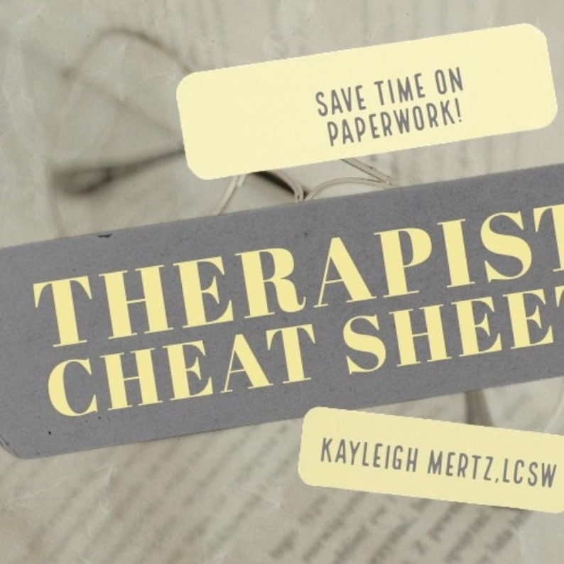 Private Practice Therapist Cheat Sheet - Etsy