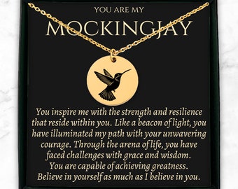 Personalized mockingjay necklace for bff may the odds be ever in your favor dainty bird necklace mockingbird necklace hummingbird necklace