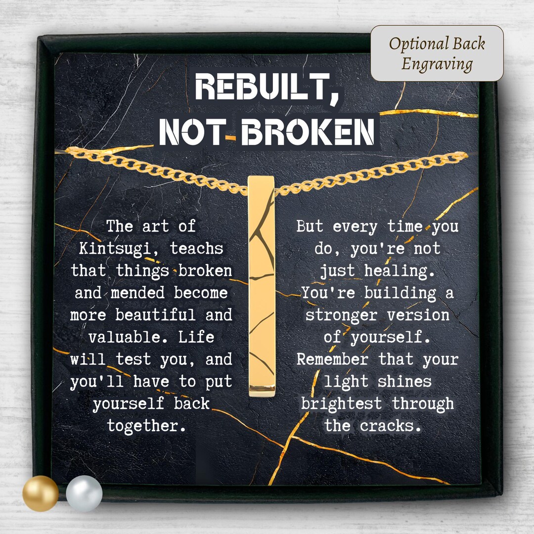Personalized Men's Kintsugi Uplifting Gift, Men Custom Pendant Necklace ...