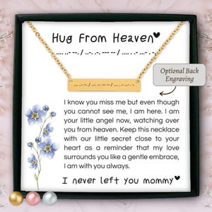 Collar de código Morse personalizado "Hasta que nos volvamos a encontrar", regalo por la pérdida de un hijo, flor de nomeolvides, regalo por la pérdida de un bebé, collar de aborto espontáneo