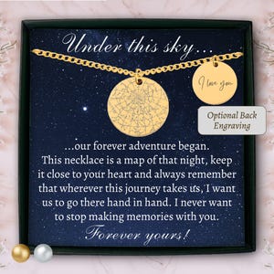 Personnalisé sous ce collier carte du ciel carte des étoiles personnalisée par date et lieu notre premier rendez-vous carte des étoiles carte veilleuse collier à maillons cubains
