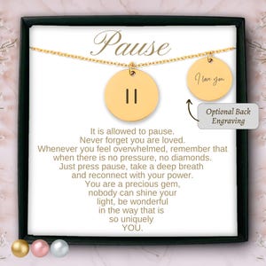 Personalisierte Pause Halskette, psychische Gesundheit Fragen, Sie sind unzerbrechliche Halskette, Sie sind genug Halskette, Pause Zeichen Schmuck Pause Taste