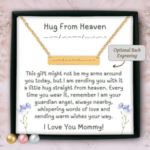 Abrazo personalizado del cielo, collar en código Morse, regalo por la pérdida de un hijo, carta a mi mamá, mensaje oculto, no me olvides, simpatía, condolencia
