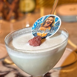 20pcs Custom Wafer Toppers  For Drink, Personalized Edible Photos or Logos Drink Toppers Made of Wafer Paper, Edible Photo Cocktail Toppers