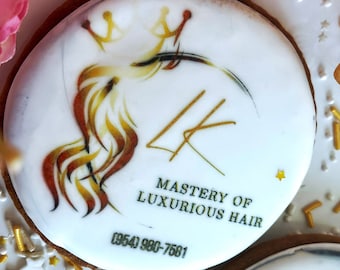 Custom Logo Cookies with Edible Images, Corporate Event Cookies, Branded Business Treats