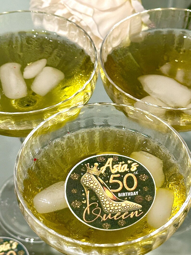 Personalized Birthday Drink Toppers: Edible Wafer Paper Cocktail ...