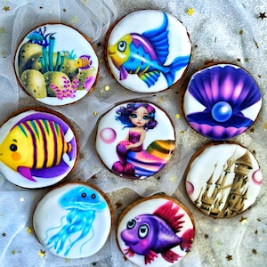 Mermaid Under the Sea Decorated Cookie ,Mermaid Cookie, Mermaid Treats ,Under The Sea Baby Shower, Under The sea Cookie, Your design cookie