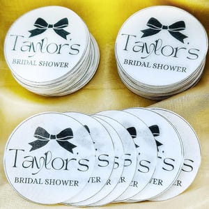 Bridal Shower Personalized Edible Drink Toppers Made of Wafer Paper, Edible Photo Cocktail Toppers, Custom Wafer Toppers  For Drink