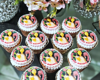 Personalized Edible Cupcake Toppers: Custom Image Sugar or Wafer Paper