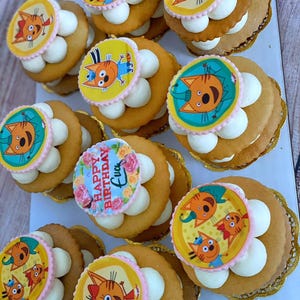 Custom Birthday Edible Wafer Paper Cupcake Toppers