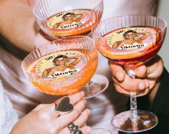 Personalized Wafer Drink Toppers: Edible Photo Cocktail Decorations, 50pcs