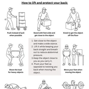 Lifting Technique Handout: Protect Your Back (English & Spanish)