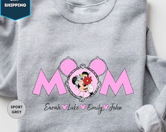 Personalized Disney Mama Sweatshirt, Disney Custom Mom Sweatshirt, Personalized Grandma Shirt, With Kids Name , Mother's Day Gift