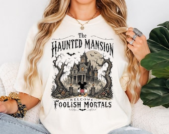 Comfort Colors® Haunted Mansion Shirt, Mickey Halloween Tee, Retro Disney Spooky Season Tshirt, Disney Halloween Shirt, Halloween Party Tee