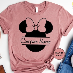 Custom Name Minnie and Mickey Mouse Shirt, Custom Name Disney Shirt, Disneyland Shirt, Mickey Mouse Tee, Minnie Mouse, Gifts for Kid's Tee image 2