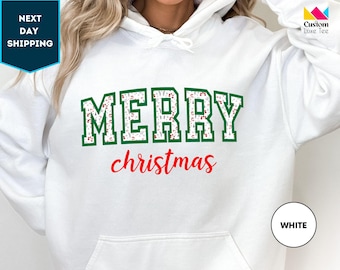 Merry Christmas Hoodie, Cute Christmas Hoodie, Christmas Gift, Holiday Hoodie, Christmas Family Hoodie, Xmas Gift, Gifts for Women Hoodie
